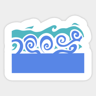 Blue waves Sticker